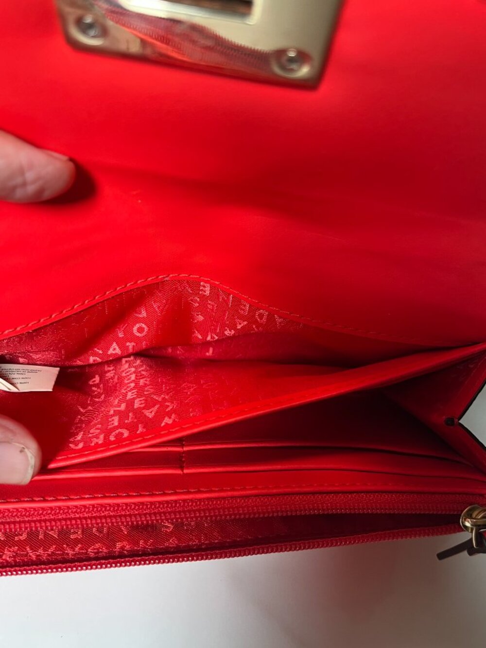 Kate Spade New York Red Pebbled Leather Turn Lock Continental Wallet - Picture 8 of 12